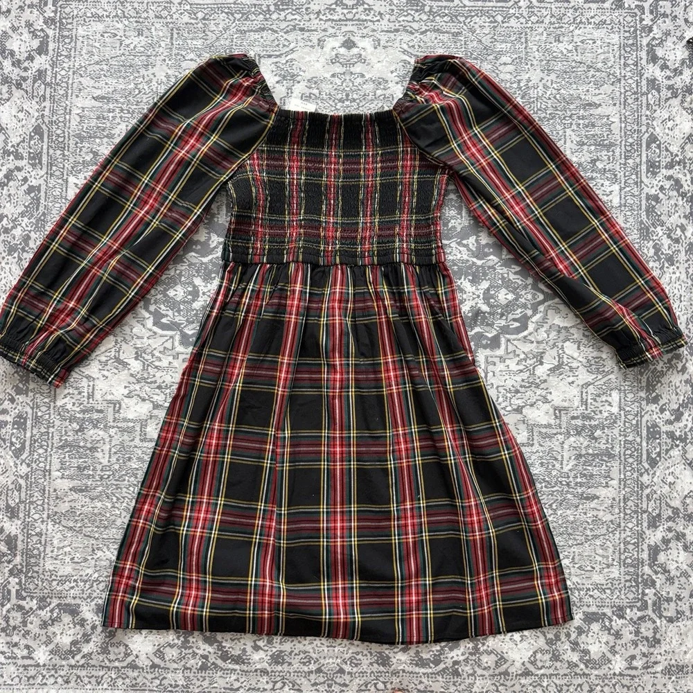 NWT Crewcuts by J.Crew Girls Size 12 Plaid Red Green Smocked Dress